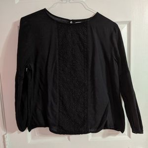 Black long sleeve with lace down the middle